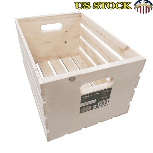 Unfinished wood storage crate - unfinished,