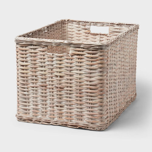 Woven rattan crate - woven,