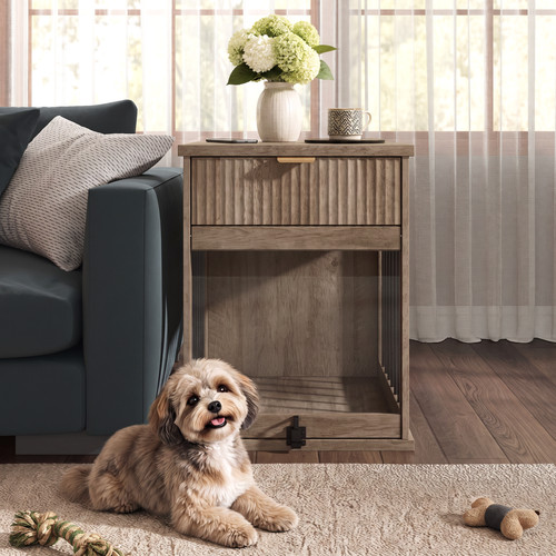 Dog crate end table - dog,
