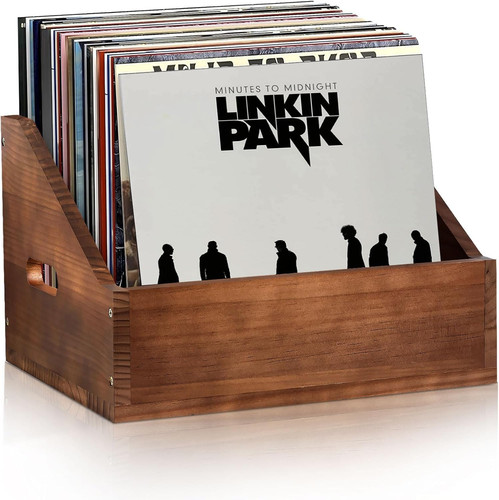 Wooden vinyl record - vinyl, storage