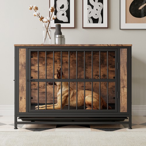 Wooden dog crate - crate, furniture