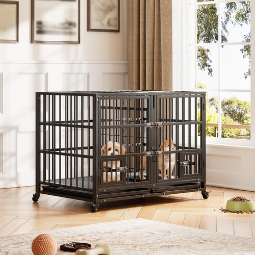 Heavy duty metal dog crate - dog,