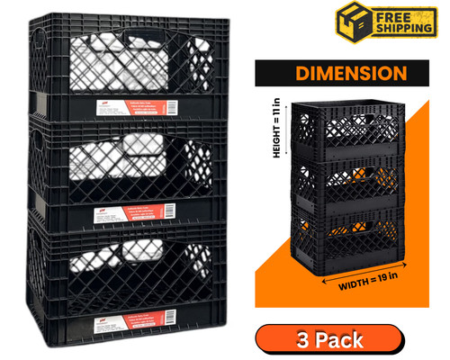 24qt milk crate pack heavy - 24qt, 3