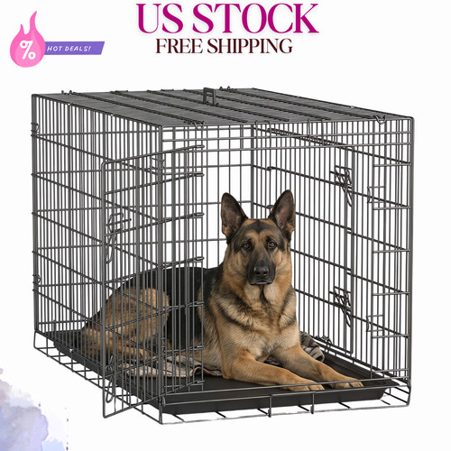 Foldable metal dog crate - 48",