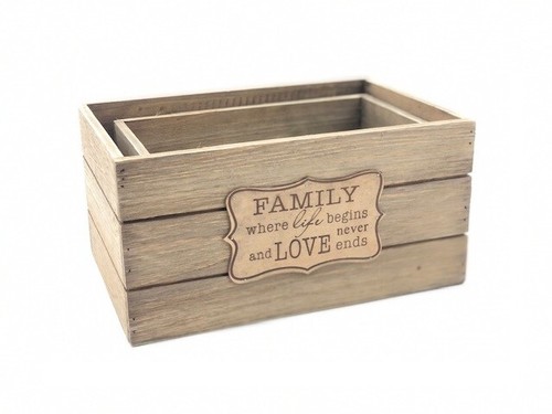 Wooden crate family love - wooden,