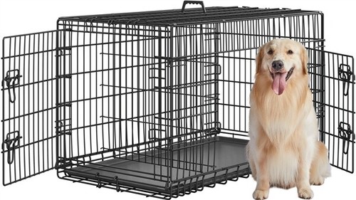 Dog crate double door - crate,